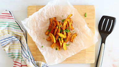 chinese five-spice air fryer butternut squash fries recipe