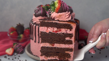 chocolate-covered strawberry cake recipe
