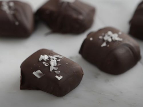 Chocolate-Dipped Vanilla Caramels Recipe