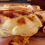 cinnamon roll waffle breakfast sandwich recipe