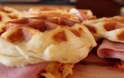 cinnamon roll waffle breakfast sandwich recipe