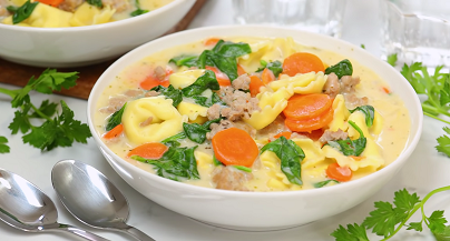 creamy chicken spinach and mushroom tortellini soup recipe