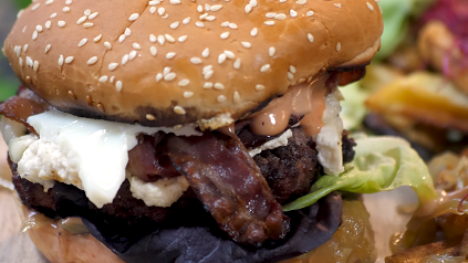 double-decker burgers with goat cheese recipe