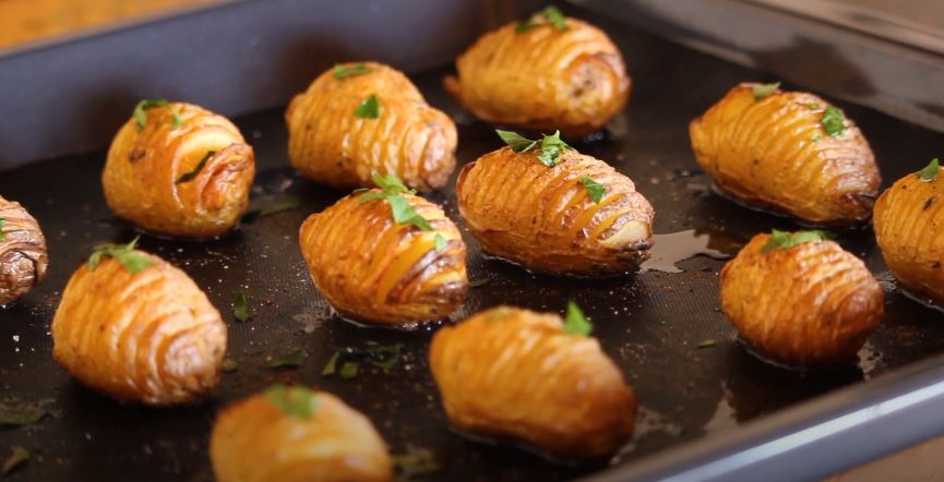 Grilled Hasselback Potatoes with Compound Butter