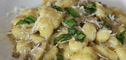 gnocchi with brussels sprouts chicken sausage and kale pesto recipe