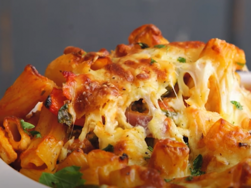 cheddar and vegetable pasta bake recipe