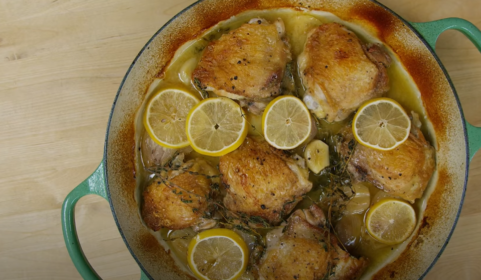 skillet chicken with lemon thyme sauce recipe