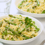 lemon parmesan garlic orzo pasta with asparagus recipe