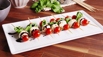 Mozzarella Basil and Tomato Skewers Recipe