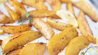 roasted lemon garlic potato wedges recipe