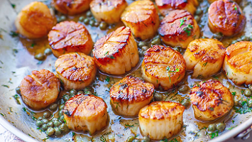 seared scallops with spinach risotto recipe