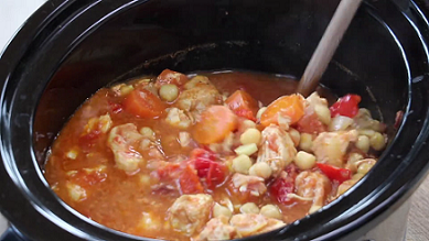 slow cooker chicken and chick pea recipe