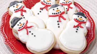 snowman sugar cookies