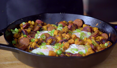 southwest baked ham and eggs potato hash recipe