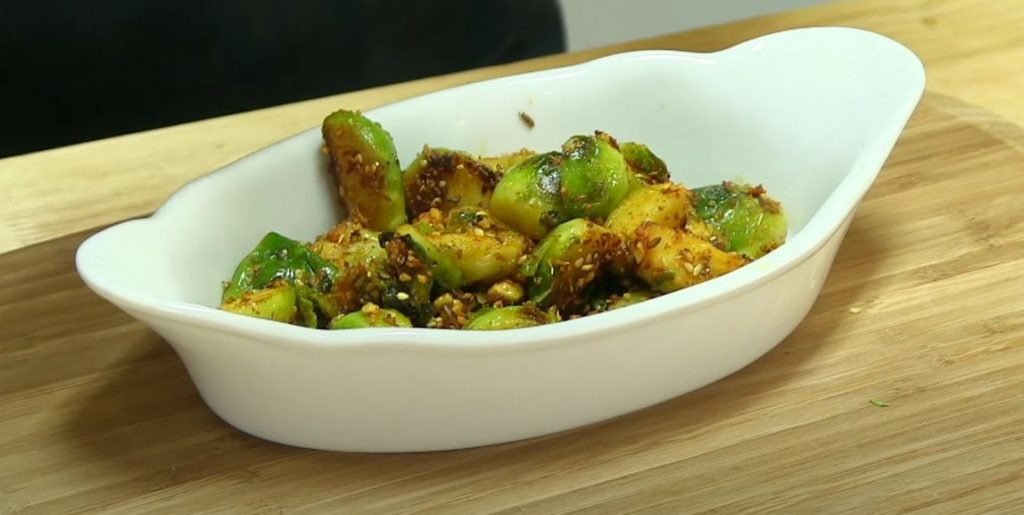 Spicy Brussels Sprouts with Mint Recipe