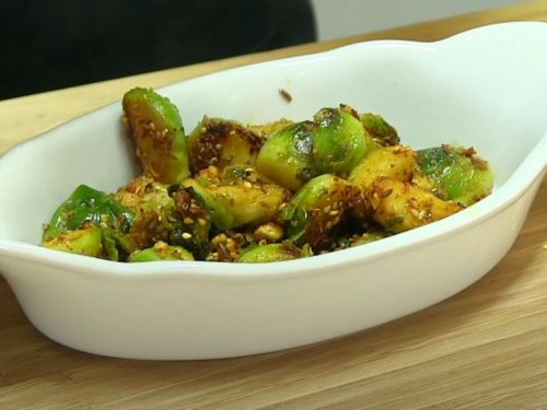 Spicy Brussels Sprouts with Mint Recipe