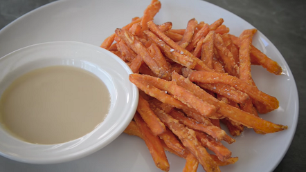 sweet potato fries with vanilla icing dip recipe