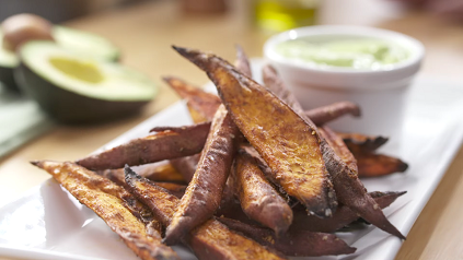 sweet potato wedges with garlic avocado aioli recipe