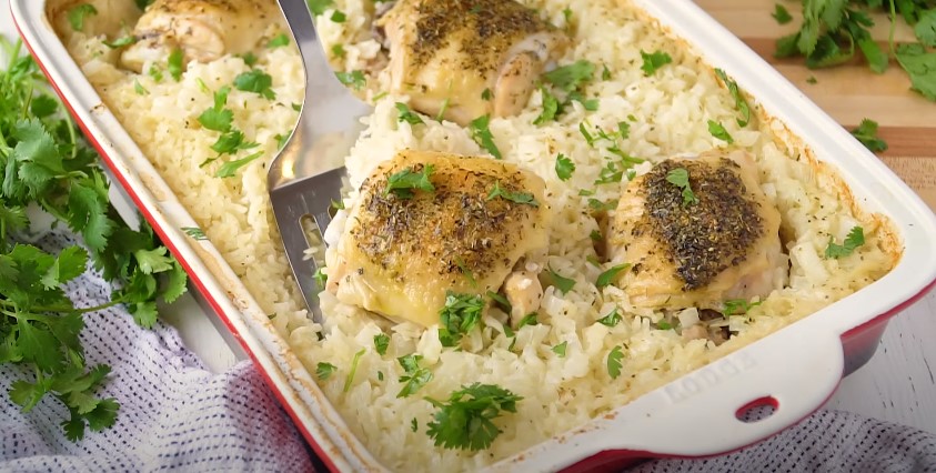 one pan baked chicken and rice casserole recipe