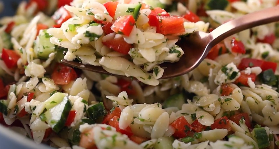 shrimp-and-orzo salad with greek flavors recipe