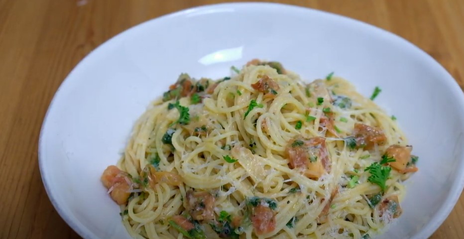 linguine piccole with grilled swordfish and parsley anchovy sauce recipe