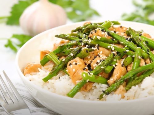 rice salad with chicken and asparagus recipe