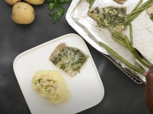 garlic roasted cod with mashed-potato crust recipe