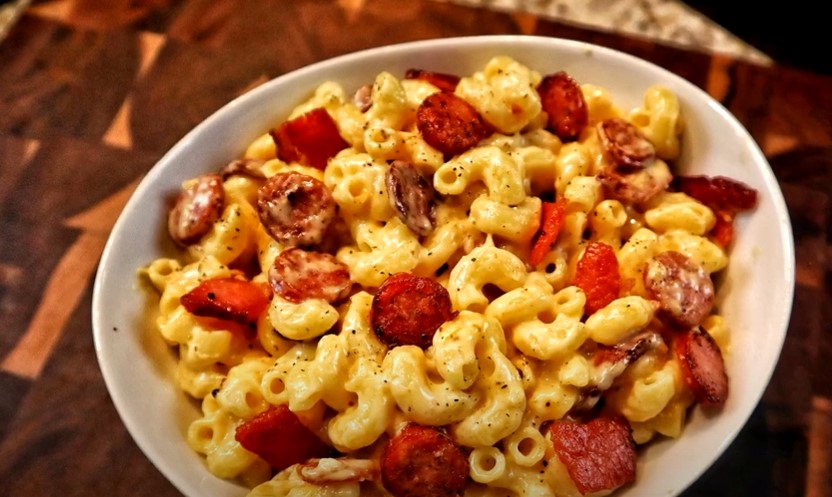 cheesy macaroni and little smokies recipe