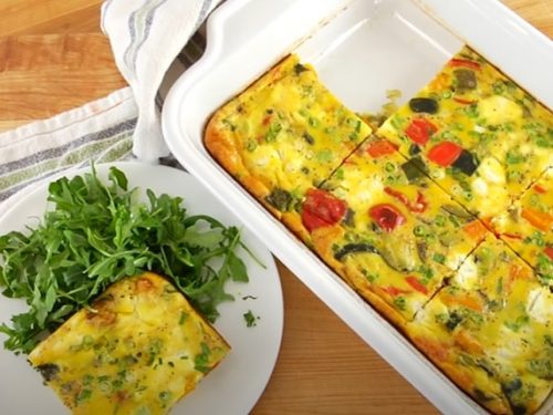 baked frittata with red peppers and pesto recipe