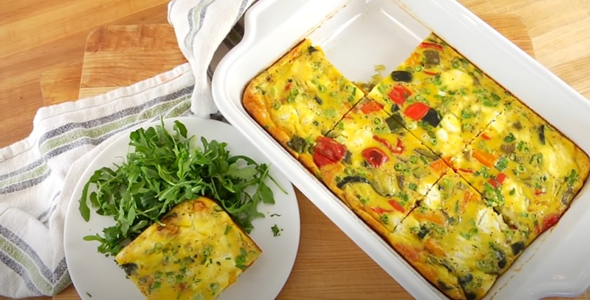 baked frittata with red peppers and pesto recipe