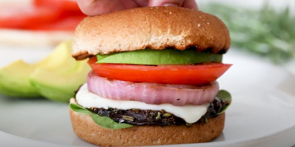 portobello mushroom burger with pesto mayo recipe