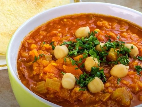 smoky chickpea, red lentil & vegetable soup recipe