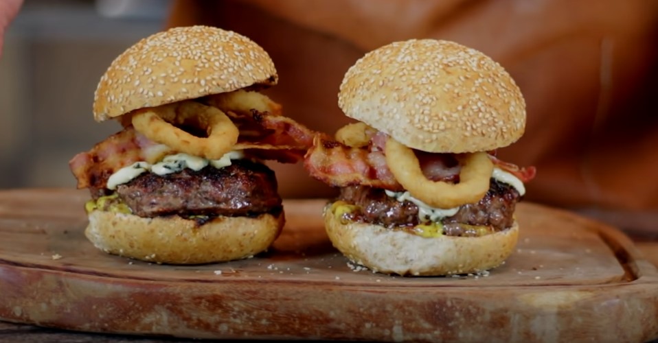 grilled gorgonzola basil burgers recipe