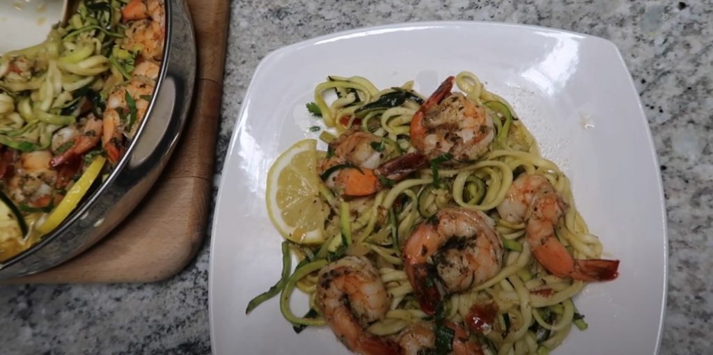 zucchini noodles with lemon garlic shrimp recipe