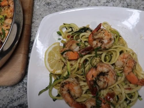zucchini noodles with lemon garlic shrimp recipe