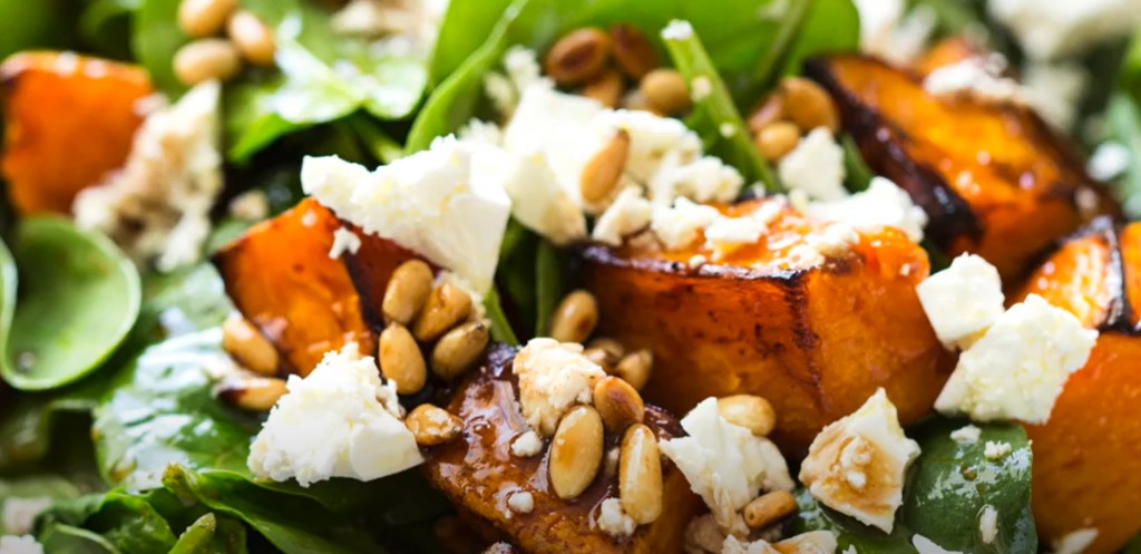 spinach and butternut squash salad