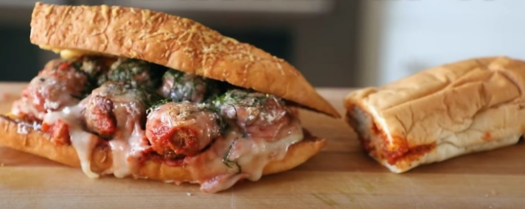 mozzarella meatball sandwich