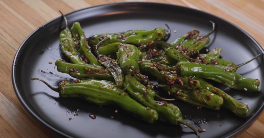 grilled sesame-soy shishito peppers recipe