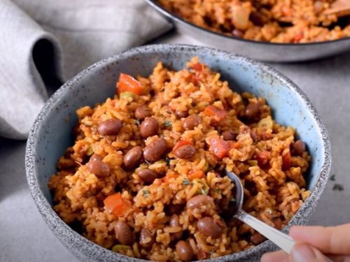 spanish rice and beans with bacon recipe