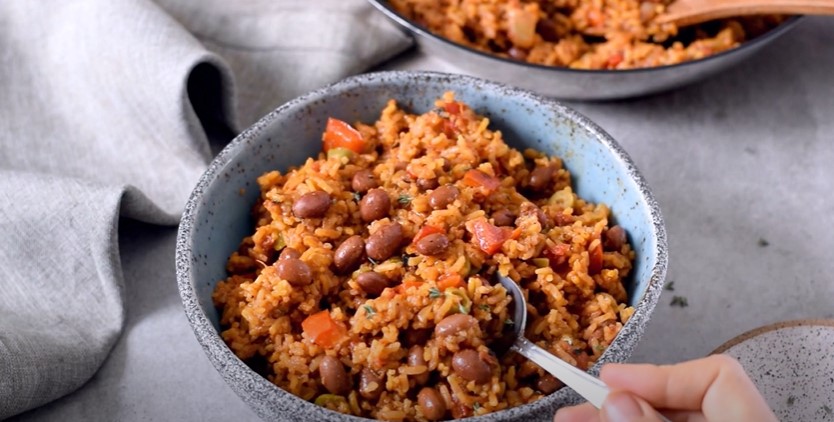 spanish rice and beans with bacon recipe