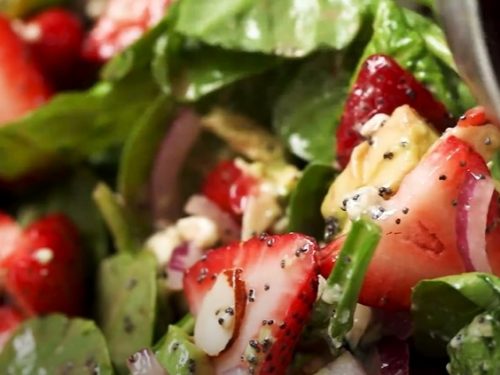 strawberry avocado spinach salad with poppyseed dressing recipe