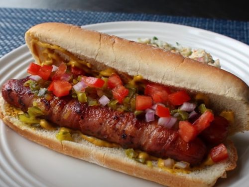 bacon-wrapped double dogs recipe