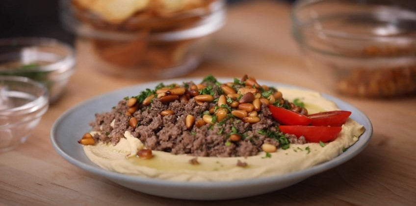 hummus topped with steak recipe