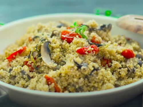 quinoa pilaf with shiitake mushrooms recipe