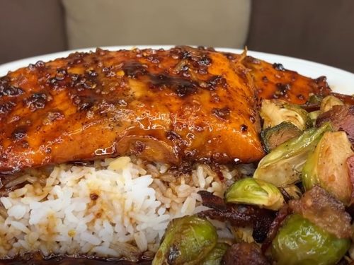 healthy roasted brussels sprouts and salmon recipe