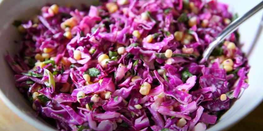red cabbage slaw with a twist recipe