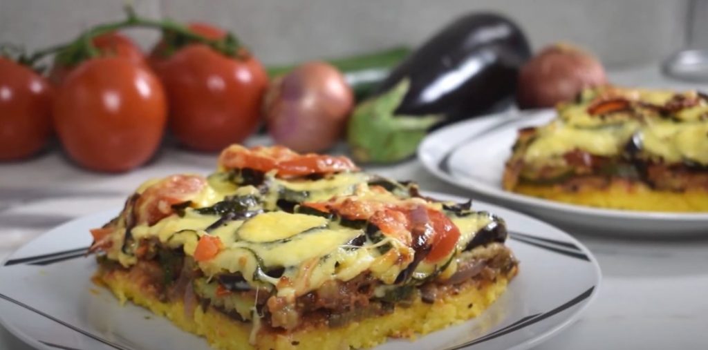 eggplant, onion, and tomatoes polenta recipe