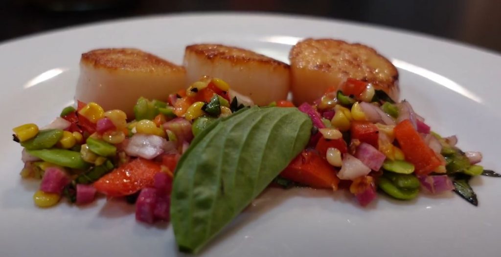 Grilled Scallops with Mexican Corn Salad Recipe
