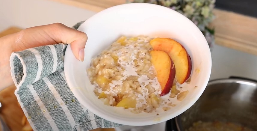 Megan's Instant Pot Peaches & Cream Steel-Cut Oatmeal - Once Upon