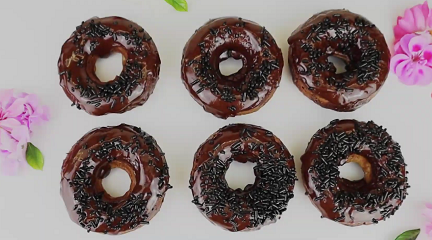 baked banana bread donuts with dark chocolate glaze recipe